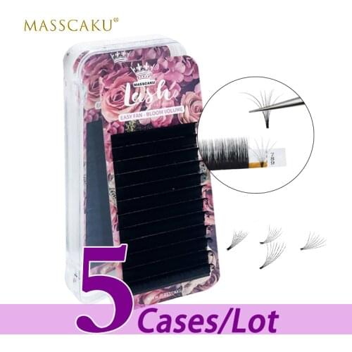 5case/lot Hot selling easy fan one second rapid blooming eyelash extension faux matte cils russial volume lashes easy to work