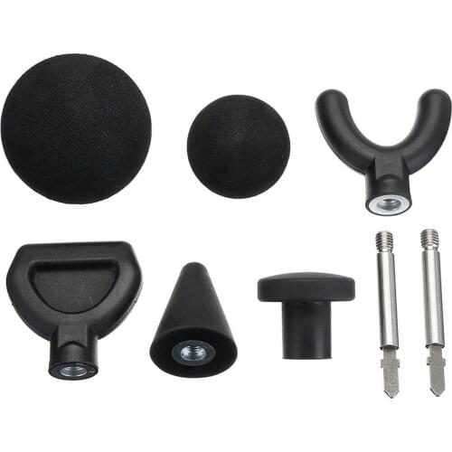 6Pcs Percussion Massage Tips Bit with 2pcs Rod for Jigsaw Massager Adapter Attachment