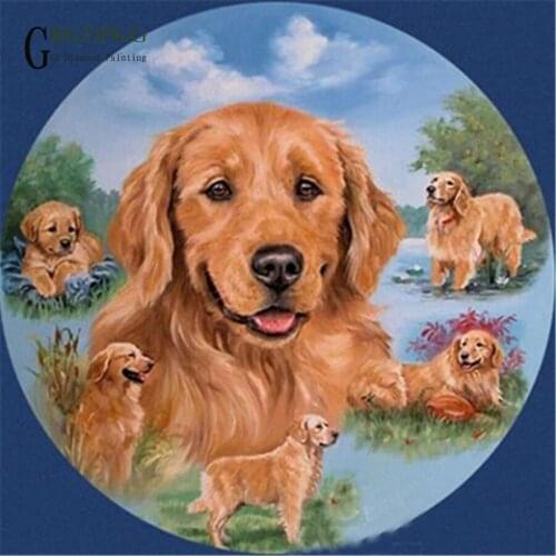 Golden Retriever 5D diy diamond painting full square diamond embroidery Cross stitch pictures of rhinestones Wedding decoration