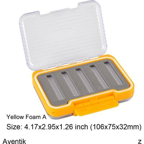 Aventik Plastic Waterproof Fly Fishing ABS Double Side Clear Slit Foam fly Fishing Box 4.17x2.95x1.26 inch Flies Box L