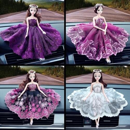 Car Accessories Womens Wedding Dolls Creative Car Accessories Lovely Long Hair Lace Dress Car Accessories Car Ornament