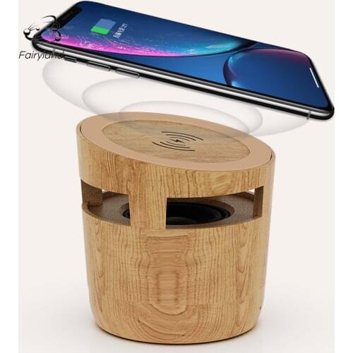 Bluetooth Speaker Mini Retro Wood Grain Subwoofer 2021 Wireless Charger Fast Charging Portable Stereo Mini Speaker Hifi Boombox