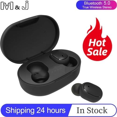 M&J TWS Bluetooth Earphone 5.0 True Wireless Headphones With Mic Handsfree AI Control For xiaomi Redmi Earphone Stereo Headset