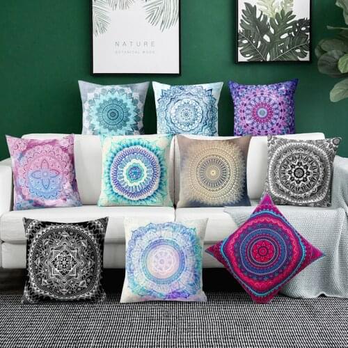 Mandala Polyester Cushion Cover Bohemian Geometric Pillow Case home sofa bedding room decor 45*45cm cussin pillow cover