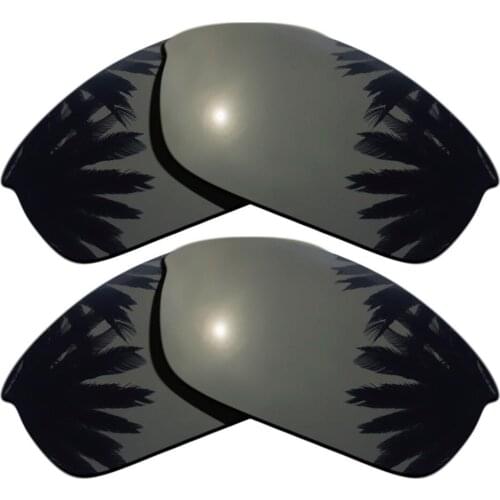 Black+Black) 2-Pairs Polarized Replacement Lenses for Flak Jacket 100% UVA & UVB Protection