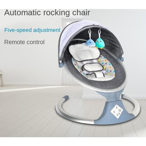 LazyChild Childrens rocking chair baby bed rocking chair smart bluetooth swing left and right new enlarged hanging basket