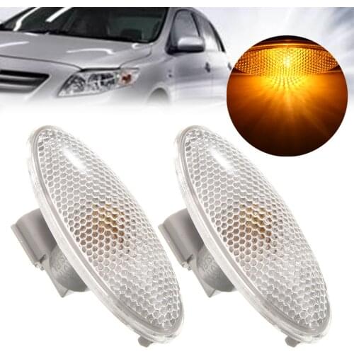2pcs 12V Amber Fender Side Marker Turn Signal Light 81730-0D032 For Toyota Corolla Camry Yaris RAV4 Auris