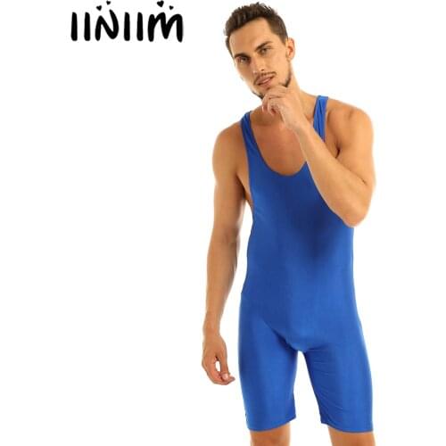 Iiniim Mens One-piece boxer homme Lingerie Bodystocking Wrestling Singlet Jockstraps Bulge Pouch Boxer Shorts Bodysuit Underwear