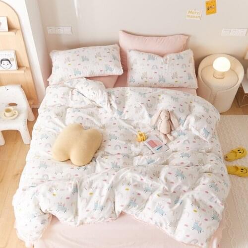 100% Cotton Cartoon Bedding Sets Twin Queen King size Duvet cover Flat/fitted sheet Pillow Cover For Kids