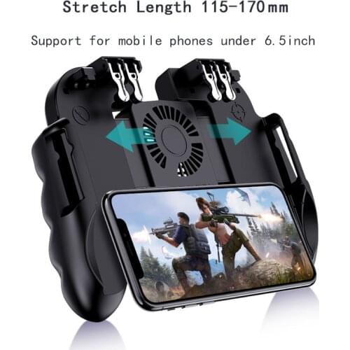 PUBG controller with fan game controler pubg mobile game trigger fire button for iphone ios game controller joystick gamepad