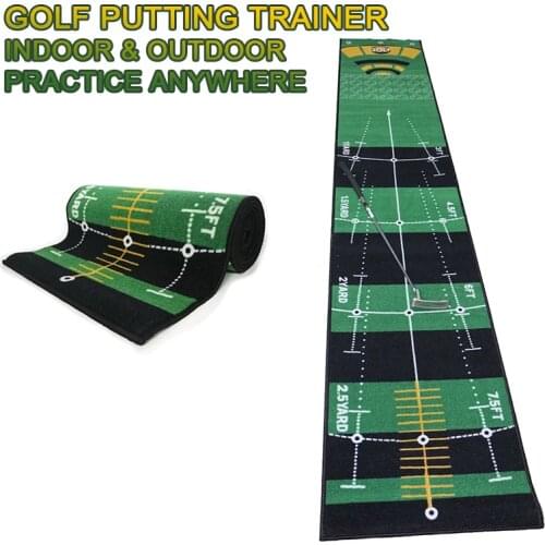 Golf Putting Training Mat Golf Carpet Indoor Outdoor Golf Hitting Mat Training Aids Home Office Golf Practice