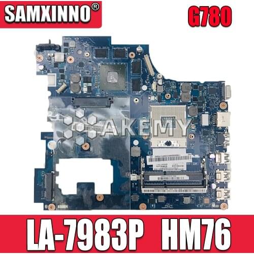 LA-7983P For Lenovo Ideapad G780 For Lenovo QIWG7 LA-7983P HM76 PGA989 DDR3 8 video chips motherboard Test 100% original