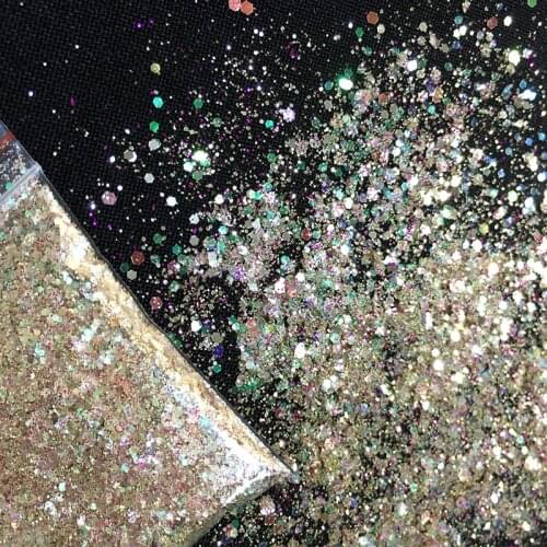 Manicure Mix Size Champagne rose Nail Glitter Powder Christmas Craft Art Decoration Hexagon Sequins UV Dust Flash Powder BL0708