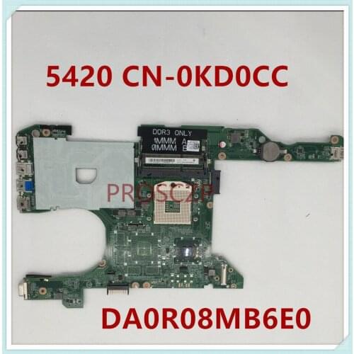 For Dell 5420 DA0R08MB6E2 Laptop Motherboard CN-0KD0CC 0KD0CC KD0CC PGA989 HM77 DDR3 100% full Working well