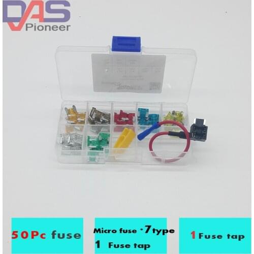 Micro fuse tap with (APS) 50pcs mixed fusivel box Japan Auto Fuses Boat Truck Blade car fuse 5A 7.5A 10A 15A 20A 25A 30A