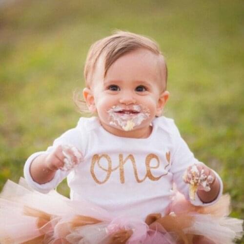 Summer Cute Baby Girl First 1st Birthday Party Dress Cute Pink Tutu Cake Outfits Infant Dresses Baby Girls Baptism Clothes 0-12M
