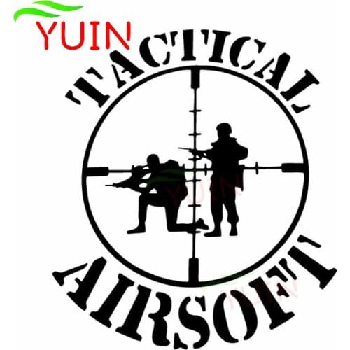 Cartoon AIRSOFT Tactical Gun Sticker Fashion Rear Windshield Body Decoration PVC Waterproof Sunscreen Decal Customizable Color