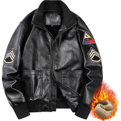 Leather Jacket Men Winter Brand High Quality PU Leather Outwear Business Coats Male Fleece Liner Warm Mens Leather Jackets M-6XL