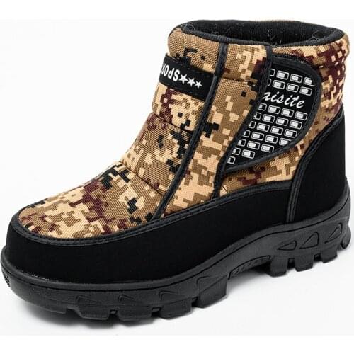 Men Shoes Waterproof Snow Boots Buty Winter Boots Men Meskie Plush Warm Ankle Botas Winter Shoes Heren Schoenen Plus Size 45