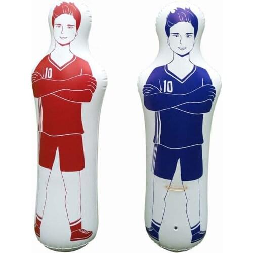 Y55B Adults Children Inflatable Football Training Goal Keeper Tumbler Air Soccer Train Dummy Goalkeeper for Outdoor Sports