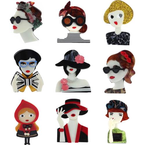 New Design Figure Lovely Bubbles Girl Brooches For Women Kids Cartoon Brooch Pins Lapel Badge Cloth Fashion Party Jewelry Gifts