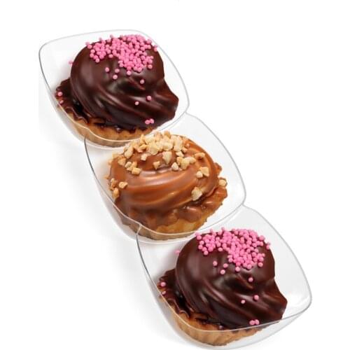 12pcs Disposable Plastic Snack Dish Fruit Candy Jelly Yogurt Mousses Dessert Baking Cup Portion Food Container