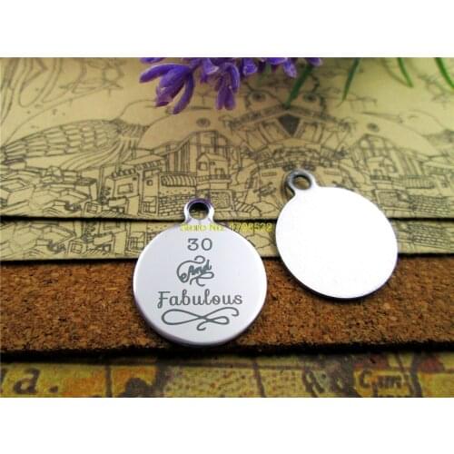 20pcs--stainless steel charms" 30/40/50/55/60/70 and Fabulous " DIY Charms Pendants