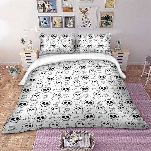 Ghost Skulls Bedding Set Skull Duvet Cover With Pillowcases Twin Full Queen King Home Textiles