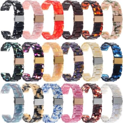 22mm 20mm Light Resin Bracelet for Samsung Galaxy Watch 3 Band 41mm/45mm/42mm/46mm/Active 2 1/40mm/44mm Strap Smooth Clock Belt