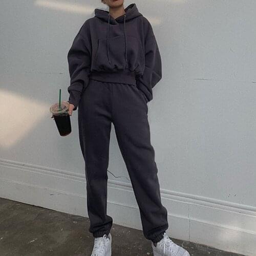 Women Tracksuit 2 piece Set Hoodies+Pants Harajuku Sport Suits Outfits Casual Sweatshirts Pullover and Trousers Suits Sportswear