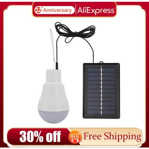 1pc 5V 15W 300LM Outdoor Solar Lamp USB Rechargable Led Bulb Portable Solar Power Panel Outdoor Lighting Camping Tent Solar Lamp