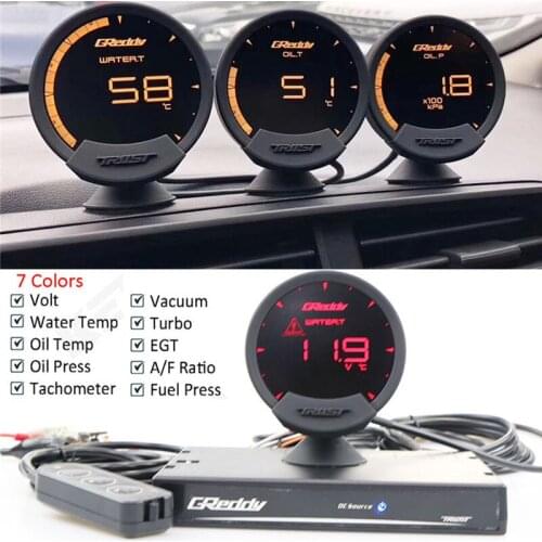 7-color GReddi Sirius OBD pressure gauge LCD 74mm turbo speed volt water oil temperature fuel pressure RPM air fuel ratio gauge