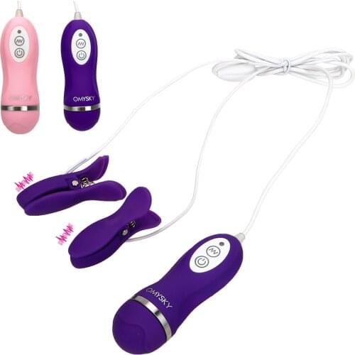 IKOKY Women Nipple Vibrator Breast Massage Vibrators Sex Toys for Women 10 Frequency Vibrating Nipple Clamps