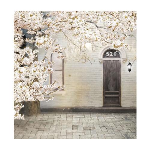 Vintage Photography Backdrops White Flowers Wedding Photo Backdrops 6.5x10ft Floral Wedding Backgrounds Studio Custom Made