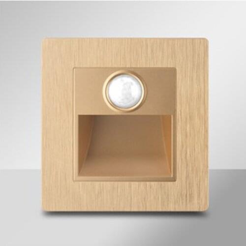Recessed LED Wall Footlight PIR Infrared Motion Sensor 86 Model Stair Light 1.5W Lamp for Step Ladder Kitchen Foyer Loggia