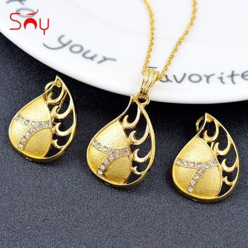 Sunny Jewelry Big Jewelry Set For Women Earrings Necklace Pendant Cubic Zirconia Heart Jewelry Findings For Party Engagement Set