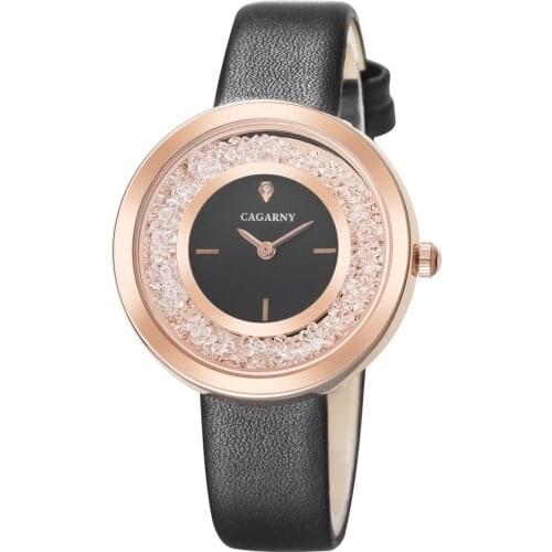 Cagarny Shining Diamond Women Watches Top Luxury Brand Ladies Fashion Simple Quartz Watch Ladies Clock Female Relogio Feminino