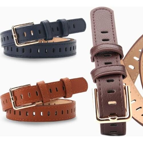 Womens Belt Korean Hollow without Punching, Imitation Leather Belt, Wild Girl Dress, Decorative Thin Belt Belt Width Style