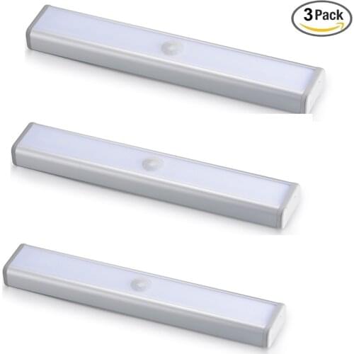 10 LED Motion Sensor Light Battery Powered,Stick Anywhere Night Light Cordless Portable Closet Light Cabinet Light 3Pack