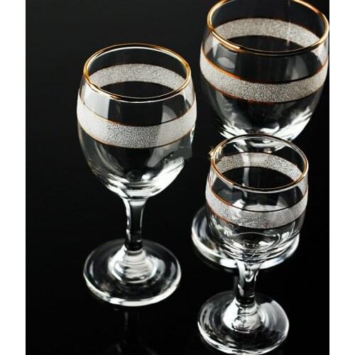 125ml 65ml 2pcs/set gold-plated Red Wine Glass Cup Classic Shot Glass Lead-Free Crystal Vodka Goblet Tasting Glasses Sommelier