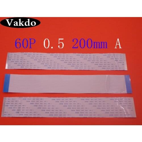 2pcs New FFC FPC 60pin flat flexible cable 0.5mm pitch 60 pin forward Length 20cm Width 30.5mm Ribbon 60p AWM 20624 80C 60V VW-1