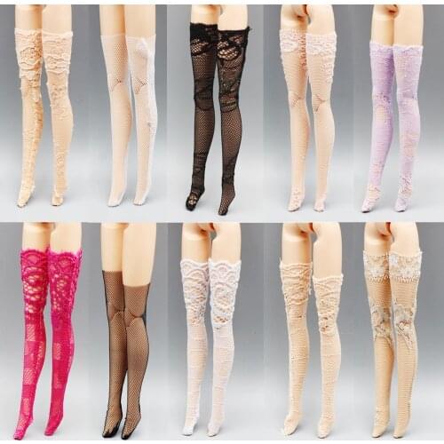 3Pair/Set Handmade Lace Stockings Long Sock Legging Casual Wear Accessories Dress Clothes For 1/6 Barbies Doll Baby DIY Toy
