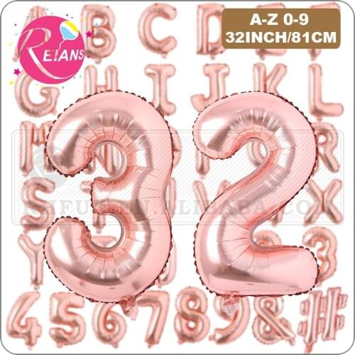32inch A-Z 0-9 Rose Gold Foil Helium Letter Balloon inflate Balloons Wedding Children Birthday Party Baby Shower Decor globos
