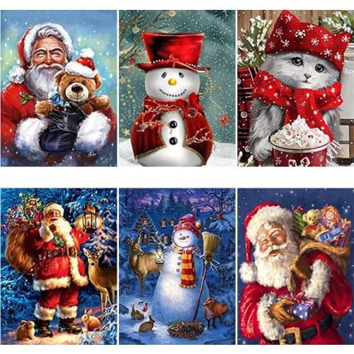 DIY 5D Diamond Painting Santa Claus Diamond Embroidery Cartoons Cross Stitch Full Round/Square Drill Home Decor Christmas Gift