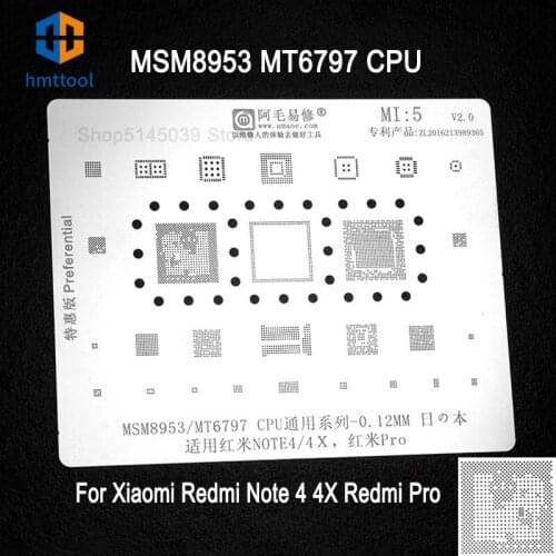 Amaoe MI5 For Redmi Note4/4X/Pro MSM8953 MT6797 CPU/RAM EMMC WIFI AUDIO POWER Chip BGA Stencil IC Solder Reballing Tin Heating