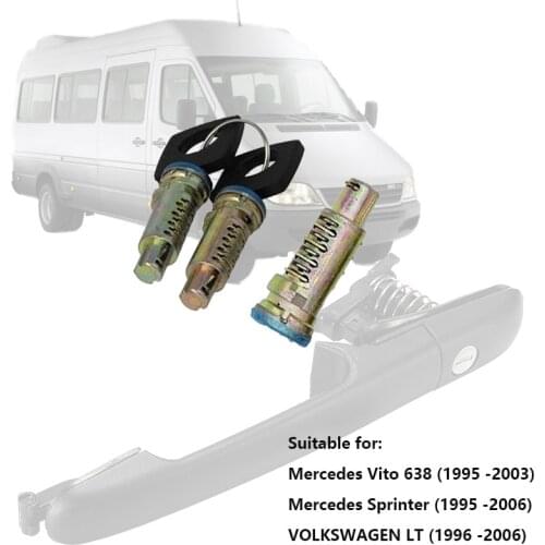 CAR DOOR LOCK BARRELS WITH 3 Lock Cylinders 2 Keys FOR MERCEDES BENZ VITO W638 Mercedes Sprinter VOLKSWAGEN LT 6707600205