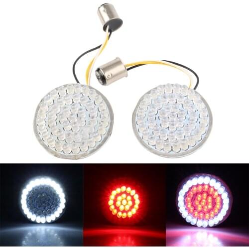 White Red Motorcycle LED Rear Turn Signal Lights 1157 Insert Bulb For Harley Sportster XL883 XL1200 Touring Dyna Softail 2pcs