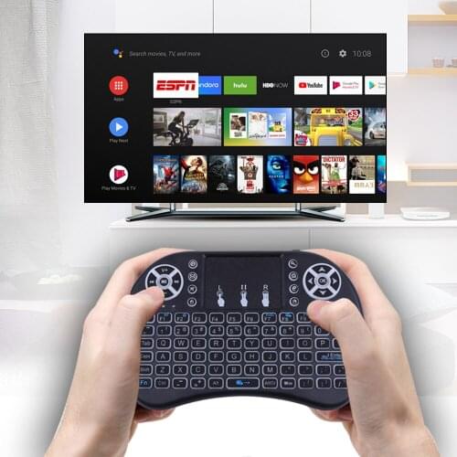 I8 Mini Wireless Keyboard 2.4Ghz English Russian Backlight Air Mouse with Touchpad Remote Control For Android TV Box Arabic