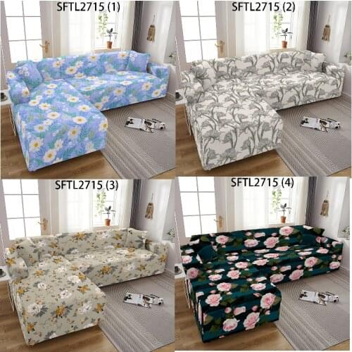 Color printing sofa cover l shape 3 seater sofa cover fondas sofas with long chair Linings for sofas Plaid on the sofa Puff seat
