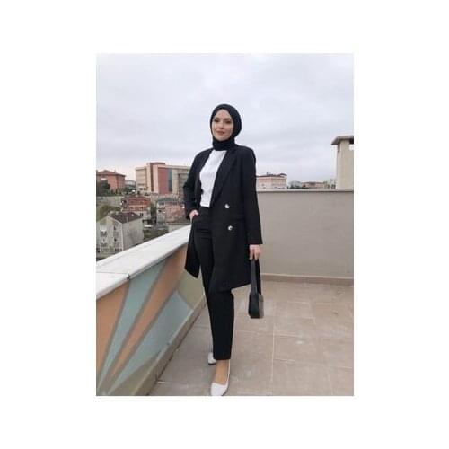 Hijab Black Long Blazer Jacket